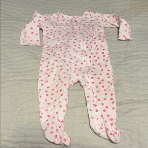 Aden Pink Polka Dot Footed Muslin One-Piece for Kids